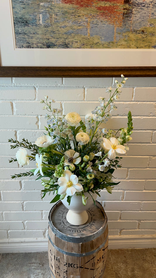 Sympathy Flowers - Large Potted Urn Arrangement